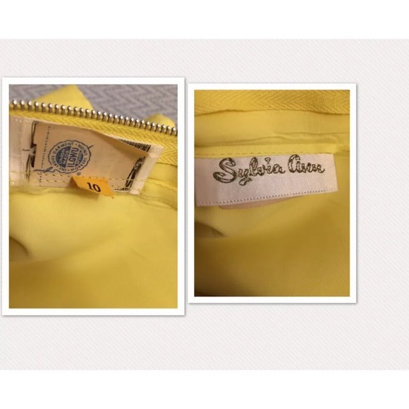 Sylvia Ann Union Made Canary Yellow Beaded Dress - Picture 5 of 8